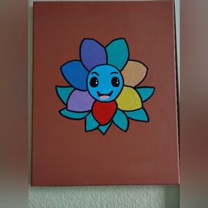 Handpainted Art Colorful Flower Painting On Canvas